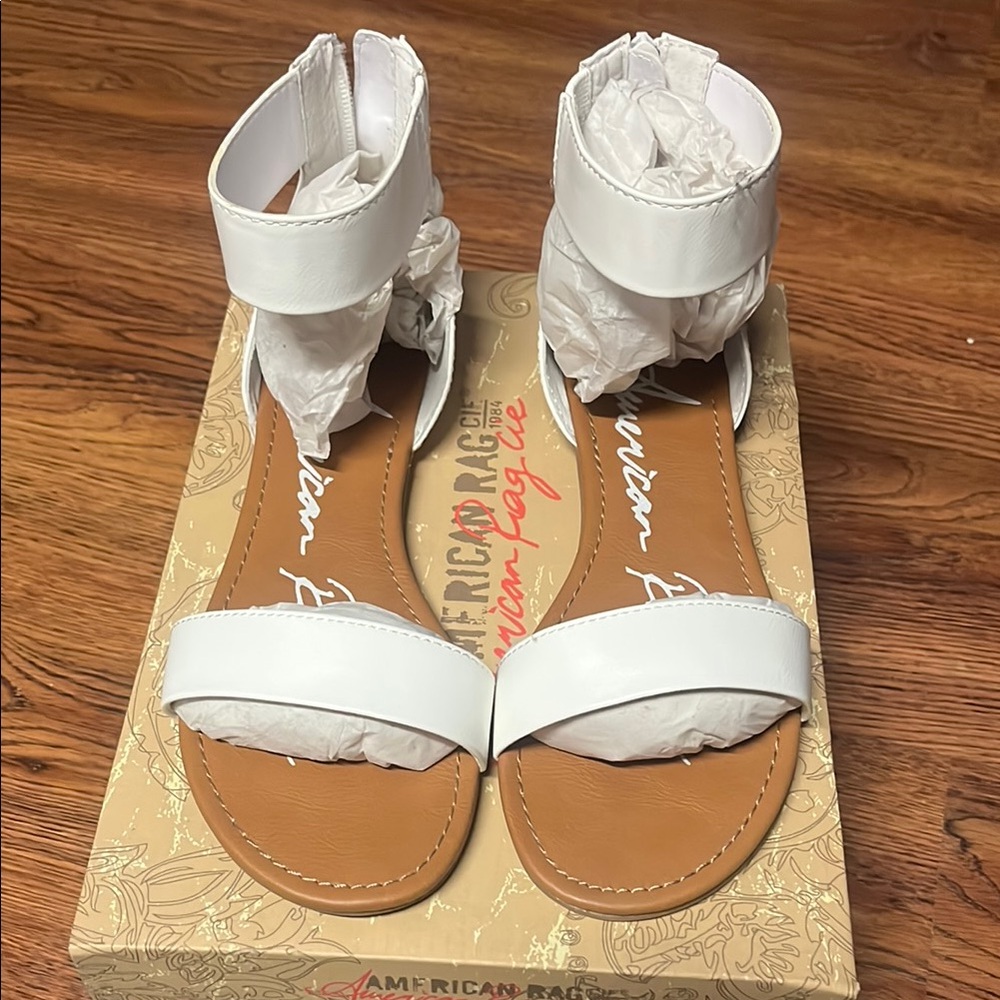 American Rag White Sandals Modern Minimalist Design